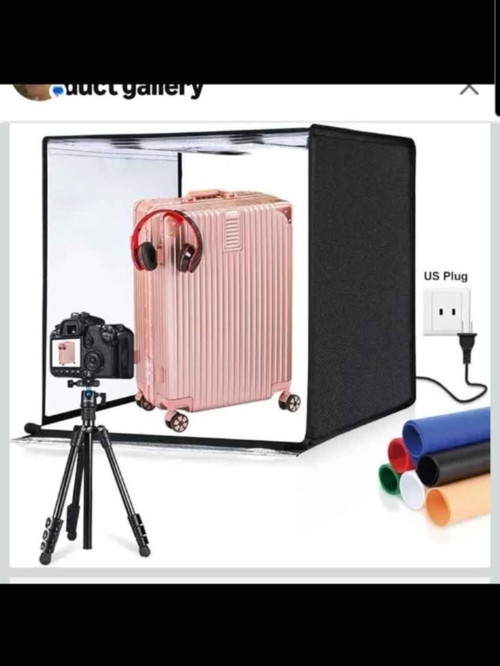 24x24 LED Photo Light Box Studio Kit Product Photography Booth Backdrops